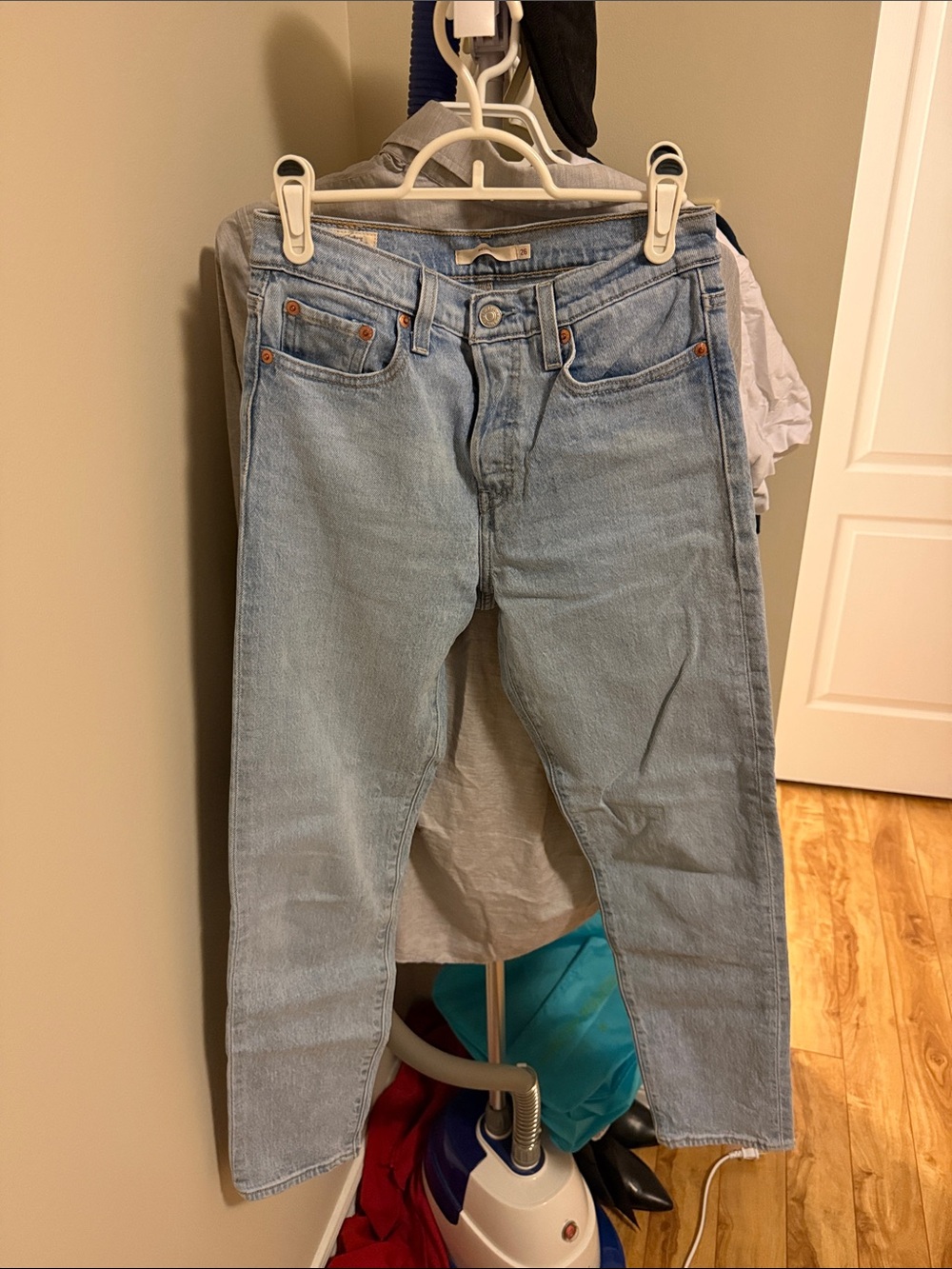 Light Blue High-Rise Straight Jeans - Women